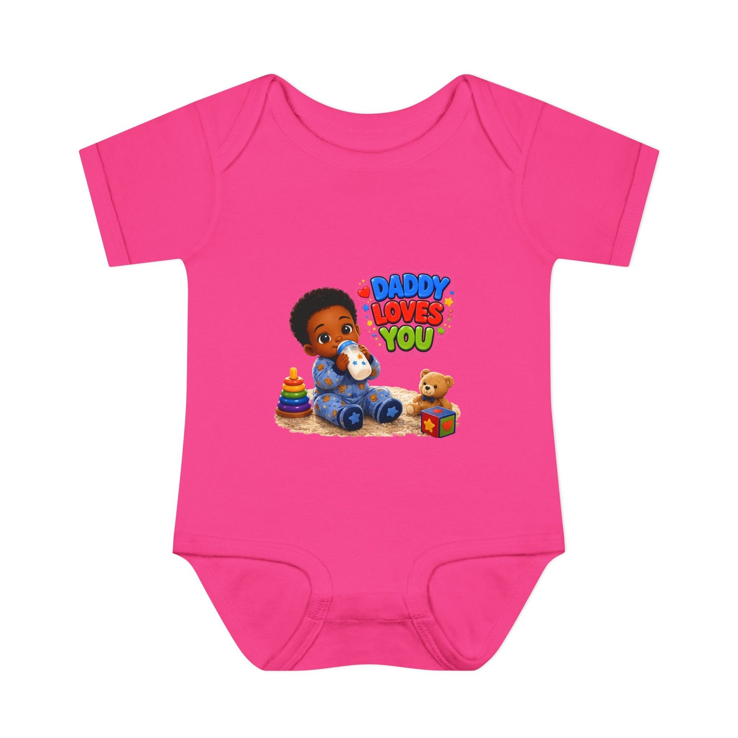 Daddy Loves You Infant Bodysuit — Cute Baby Boy Onesie with Toys Graphic
