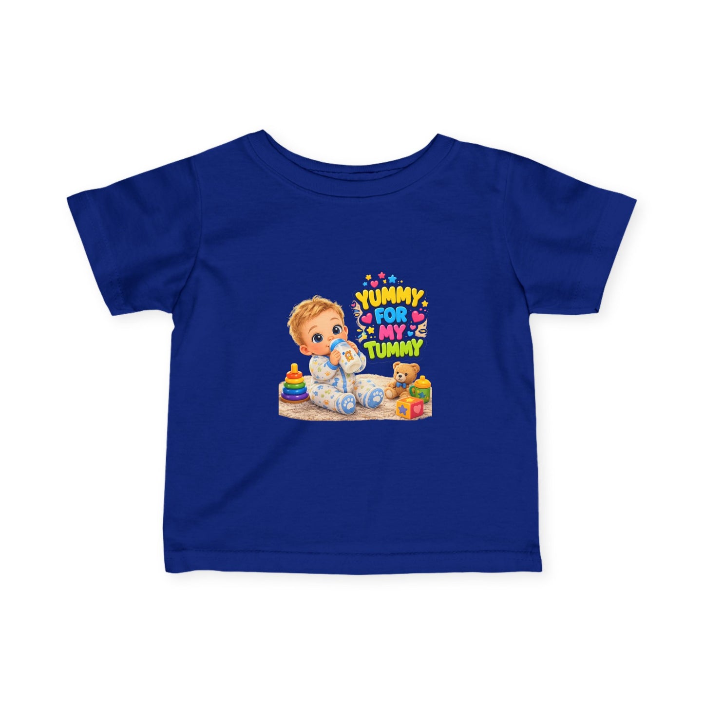 Infant Tee — Cute Baby 'Yummy For My Tummy' Feeding Graphic