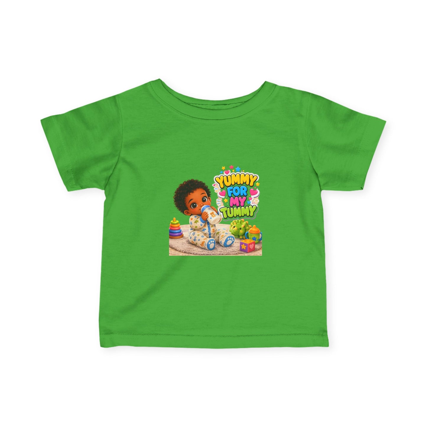 Infant Tee – "Yummy for My Tummy" Cute Baby Feeding Graphic