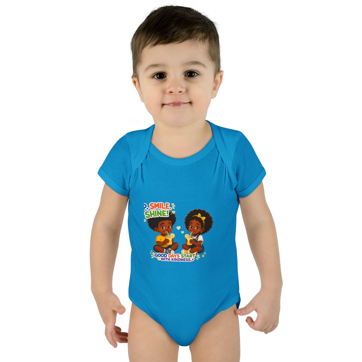 Infant Bodysuit — 'Smile Shine' Cute Baby Onesie with Positive Message