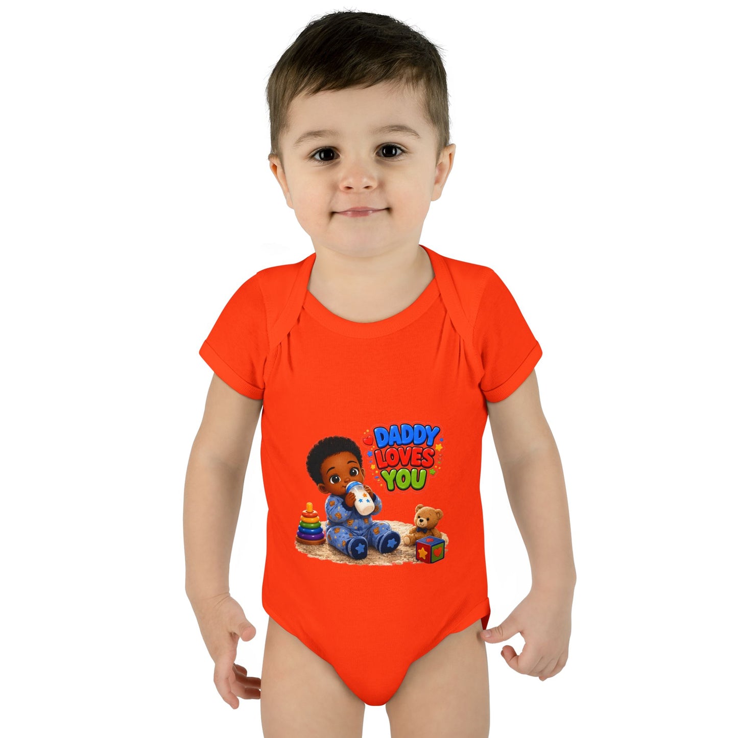 Daddy Loves You Infant Bodysuit — Cute Baby Boy Onesie with Toys Graphic