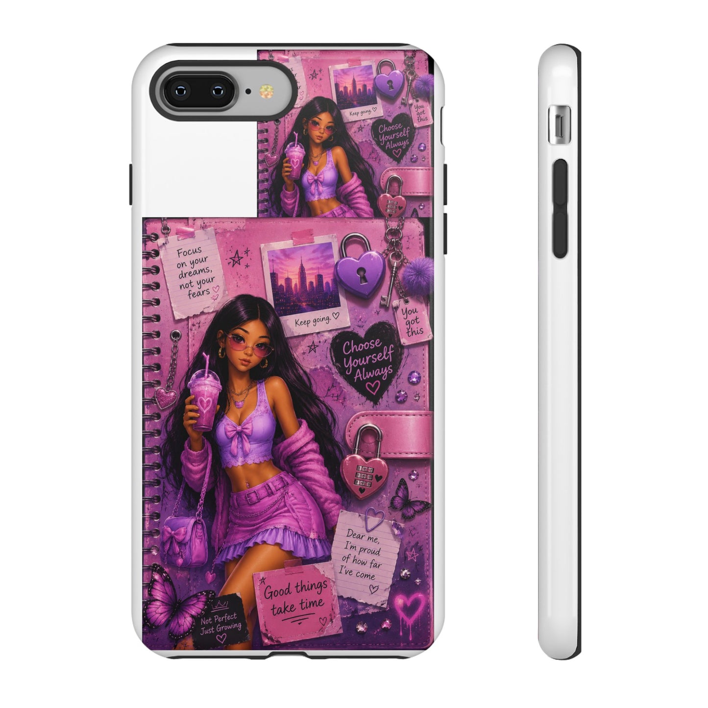 Purple Aesthetic Phone Case — Girl Collage 'Choose Yourself' Design