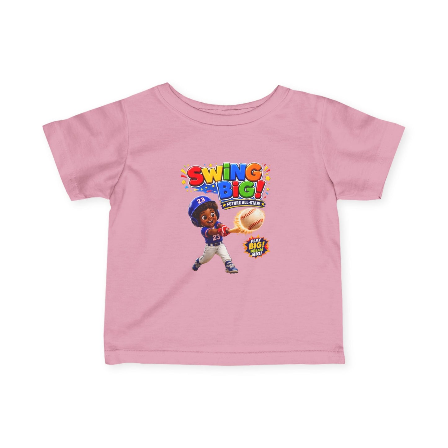 Infant Baseball Tee — "Swing Big!" Cute Baby Baseball Player Shirt