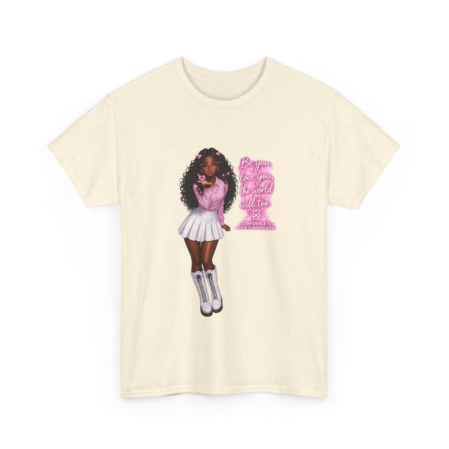 Afro Pink Cheerleader Tee – "Queen" Graphic Cotton T-Shirt