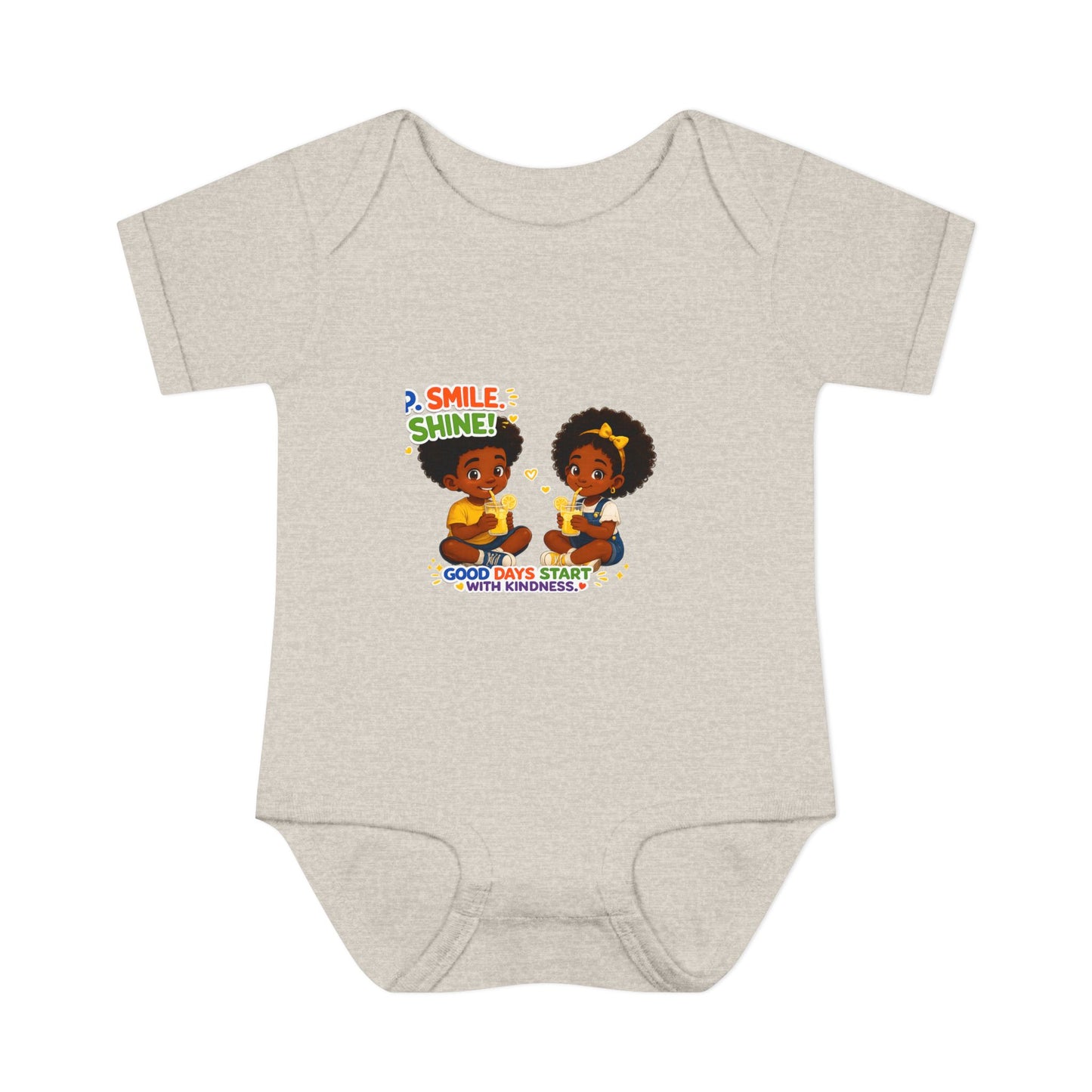 Infant Bodysuit — 'Smile Shine' Cute Baby Onesie with Positive Message