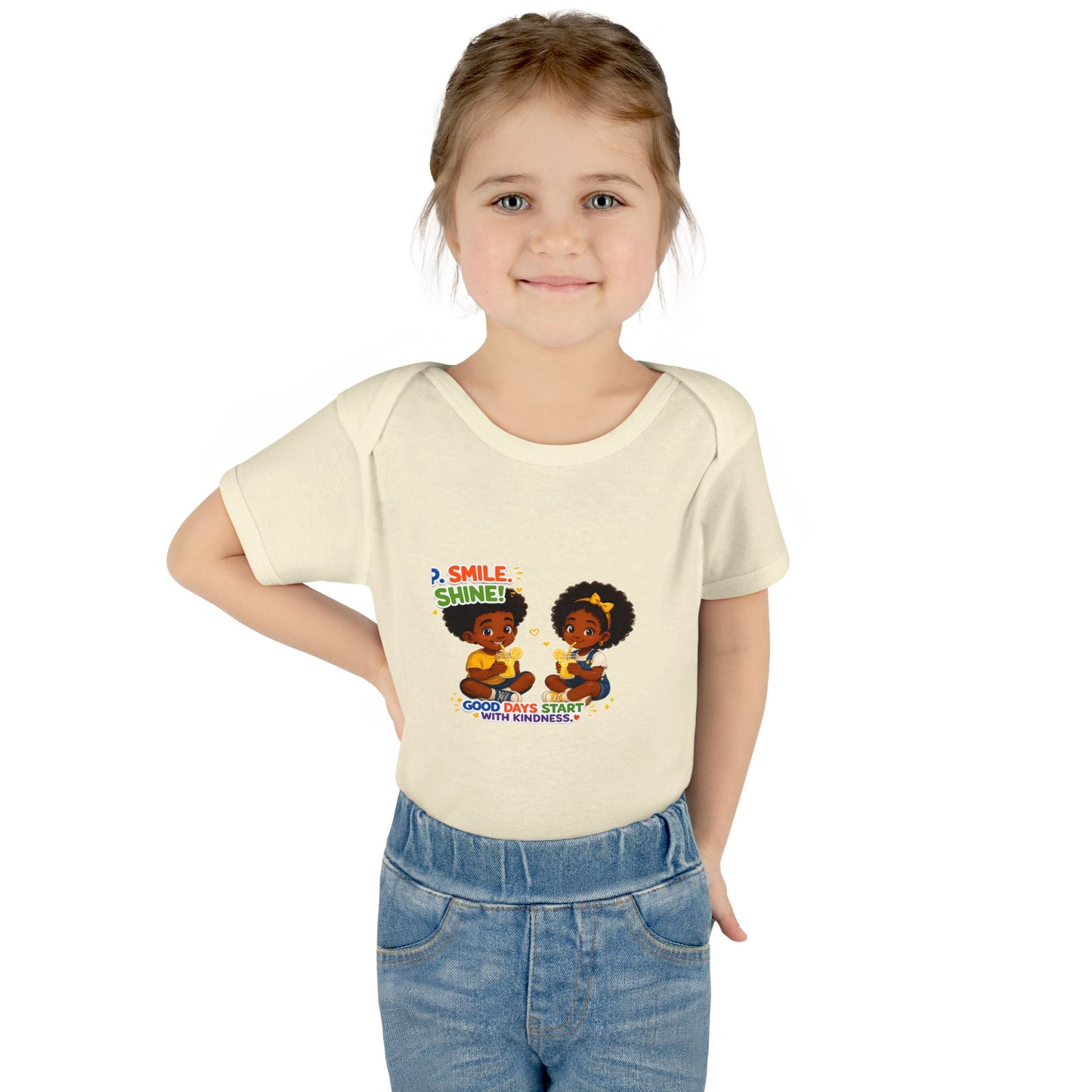 Infant Bodysuit — 'Smile Shine' Cute Baby Onesie with Positive Message