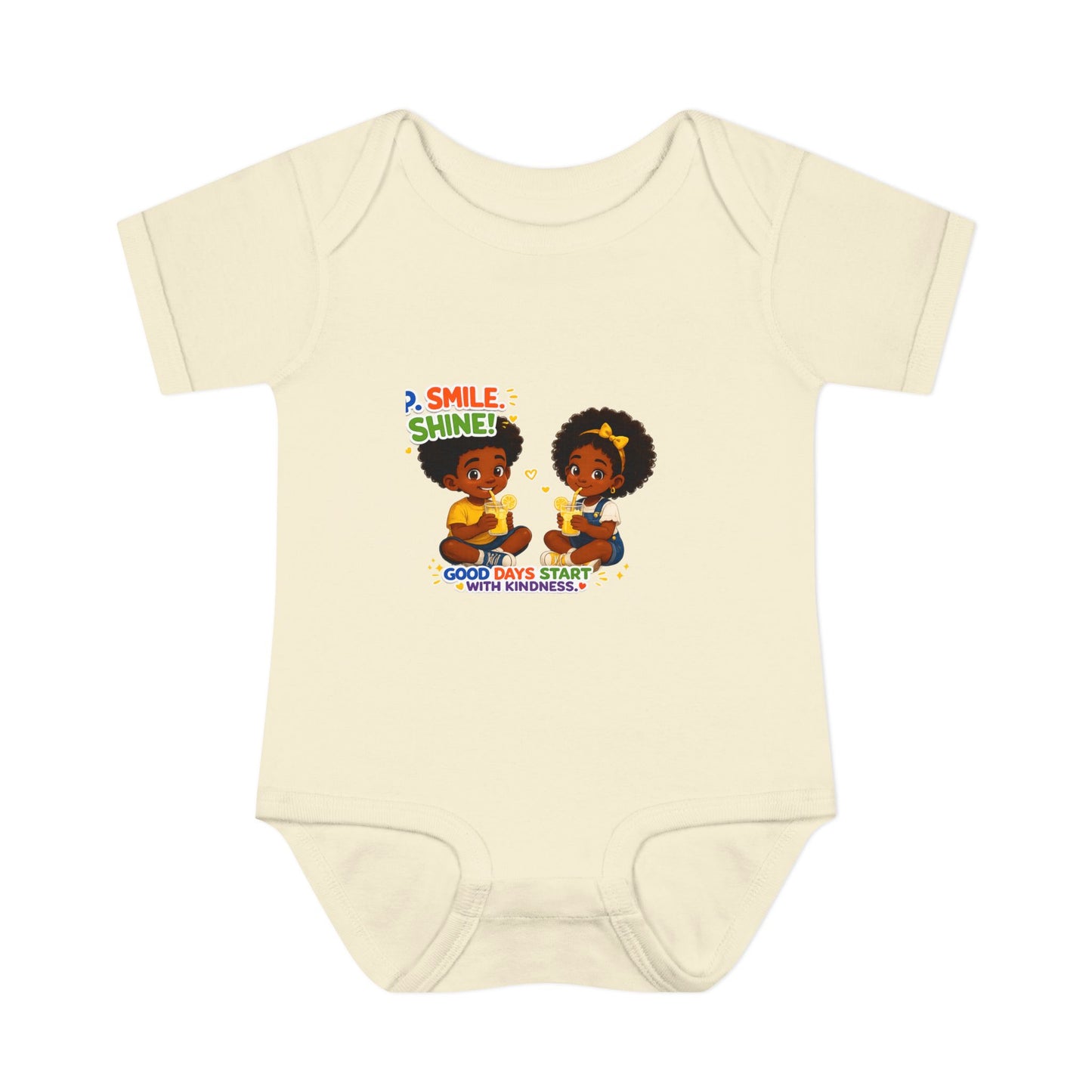 Infant Bodysuit — 'Smile Shine' Cute Baby Onesie with Positive Message
