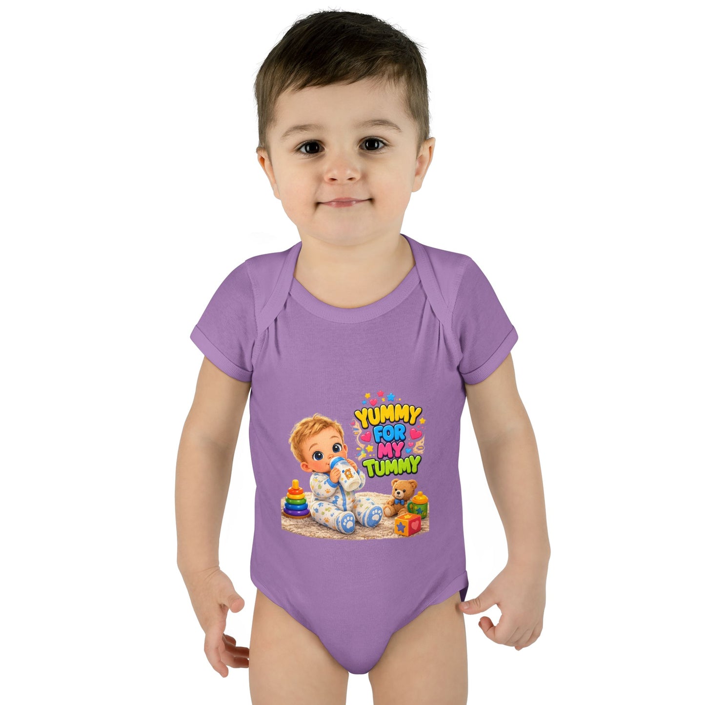 Yummy for My Tummy Baby Bodysuit — Cute Infant Feeding Onesie