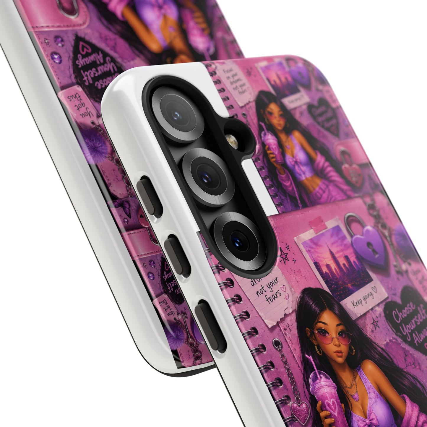 Purple Aesthetic Phone Case — Girl Collage 'Choose Yourself' Design