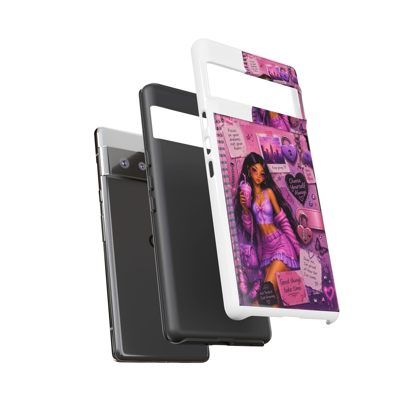 Purple Aesthetic Phone Case — Girl Collage 'Choose Yourself' Design