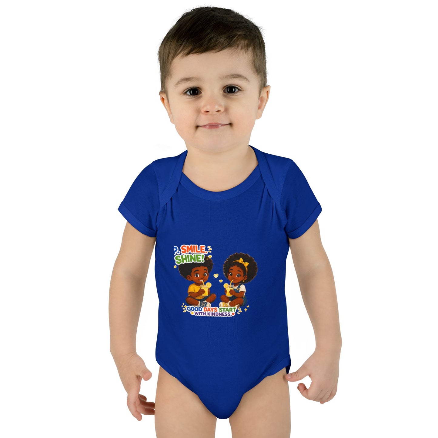 Infant Bodysuit — 'Smile Shine' Cute Baby Onesie with Positive Message