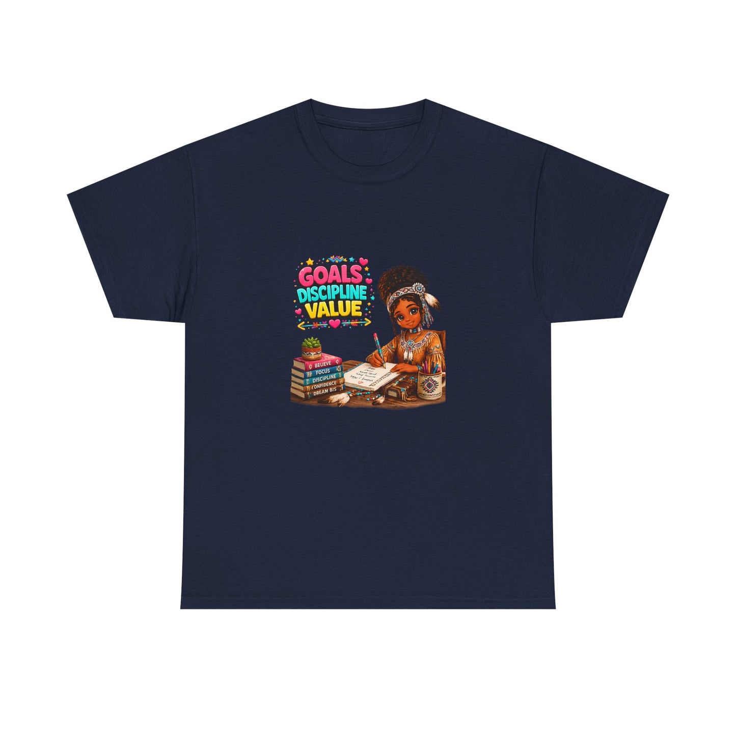 Motivational Study T-Shirt — "Goals, Discipline, Value" Graphic Tee for Students & Learners