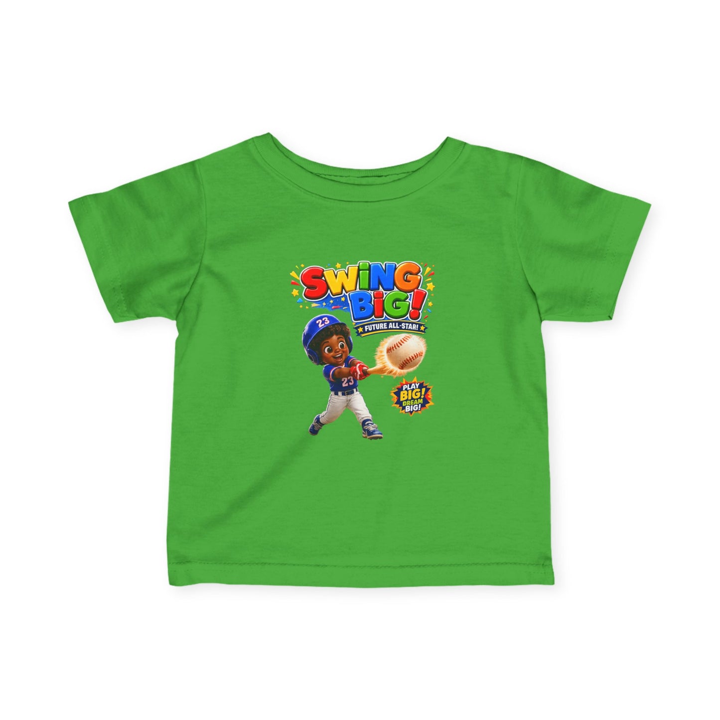 Infant Baseball Tee — "Swing Big!" Cute Baby Baseball Player Shirt