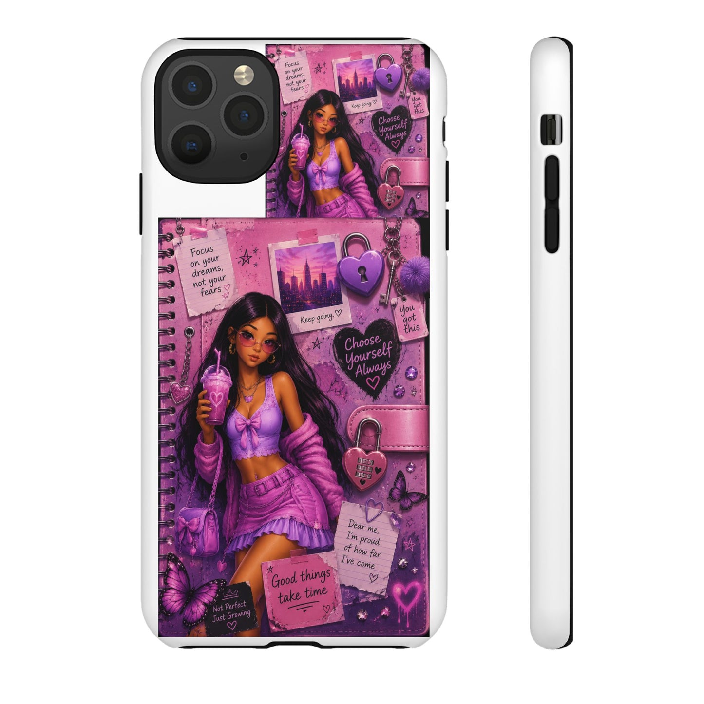 Purple Aesthetic Phone Case — Girl Collage 'Choose Yourself' Design