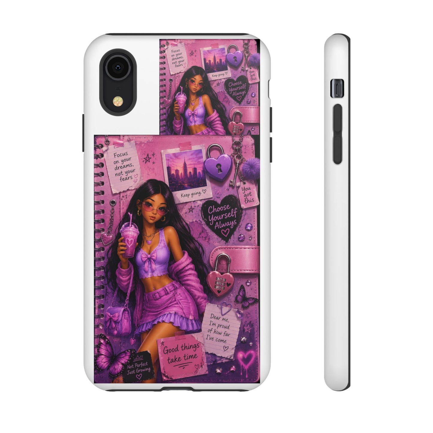 Purple Aesthetic Phone Case — Girl Collage 'Choose Yourself' Design