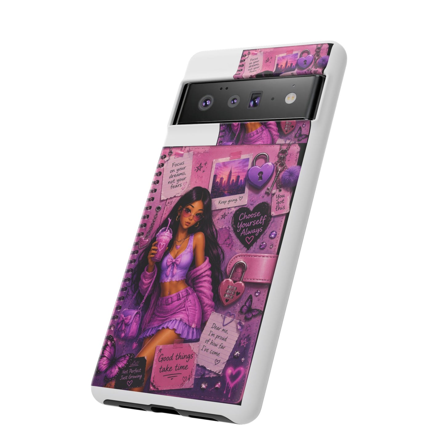 Purple Aesthetic Phone Case — Girl Collage 'Choose Yourself' Design