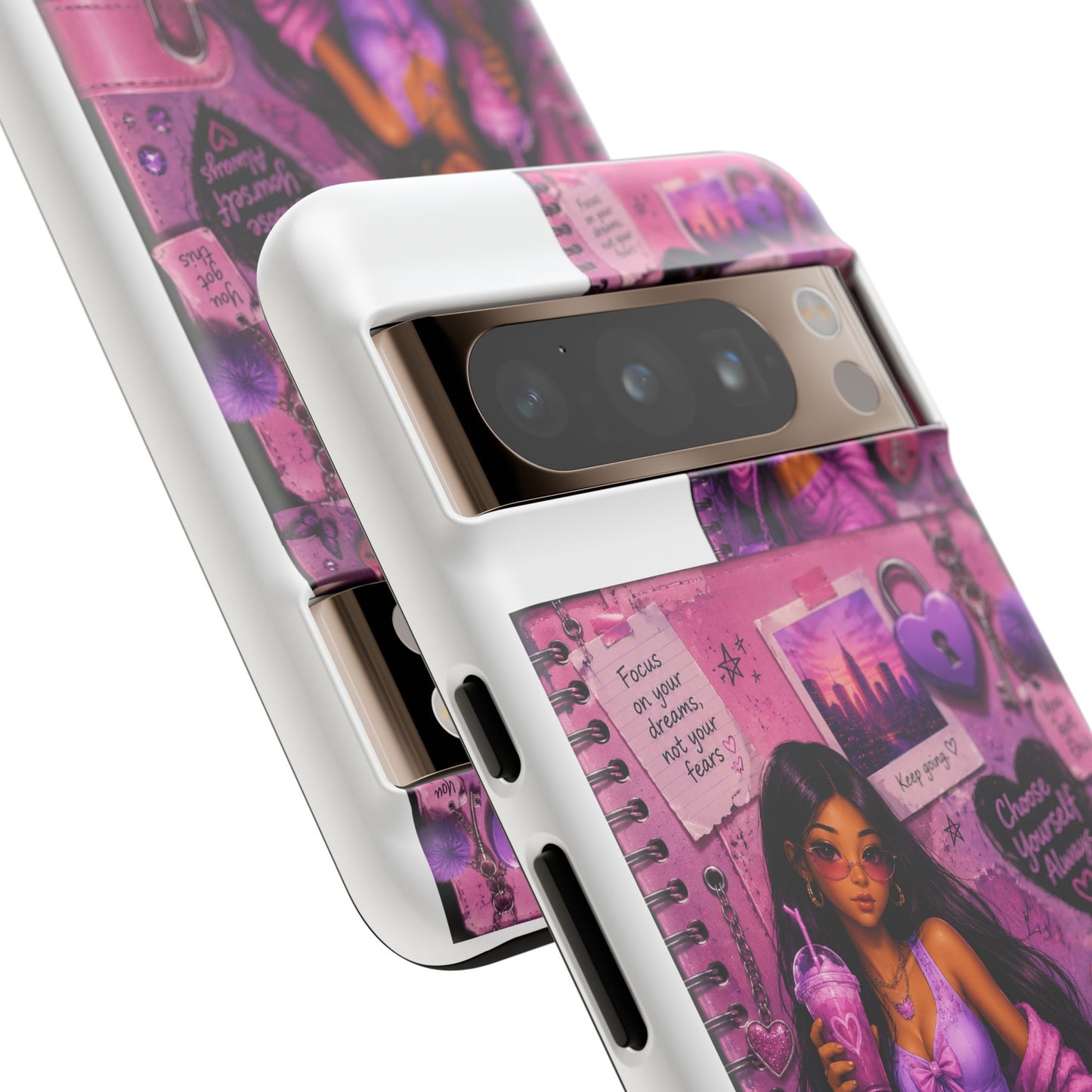 Purple Aesthetic Phone Case — Girl Collage 'Choose Yourself' Design