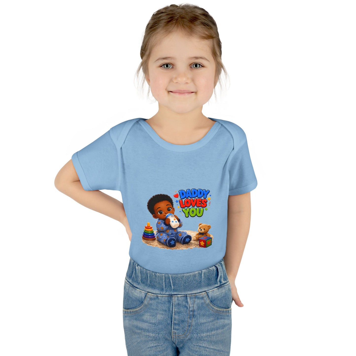 Daddy Loves You Infant Bodysuit — Cute Baby Boy Onesie with Toys Graphic