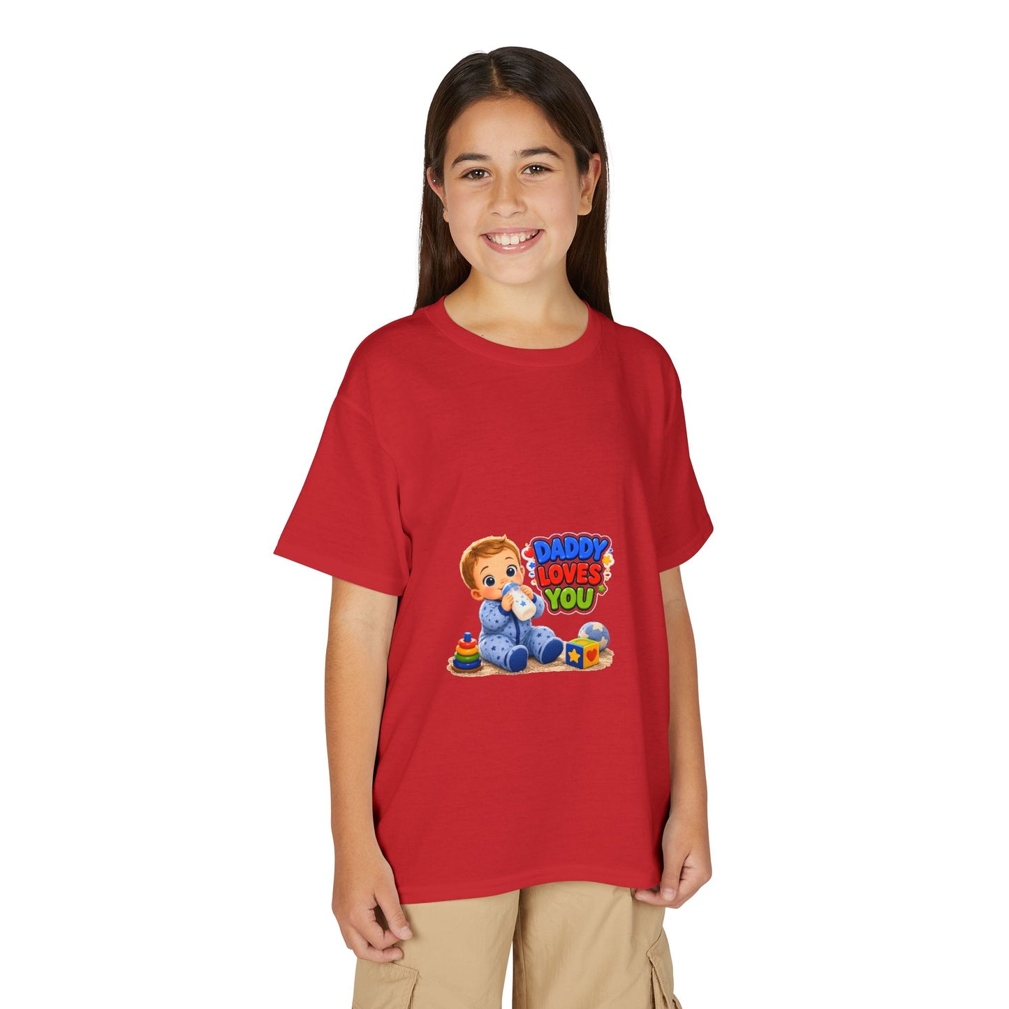 Daddy Loves You Youth T‑Shirt — Cute Baby & Toys Graphic