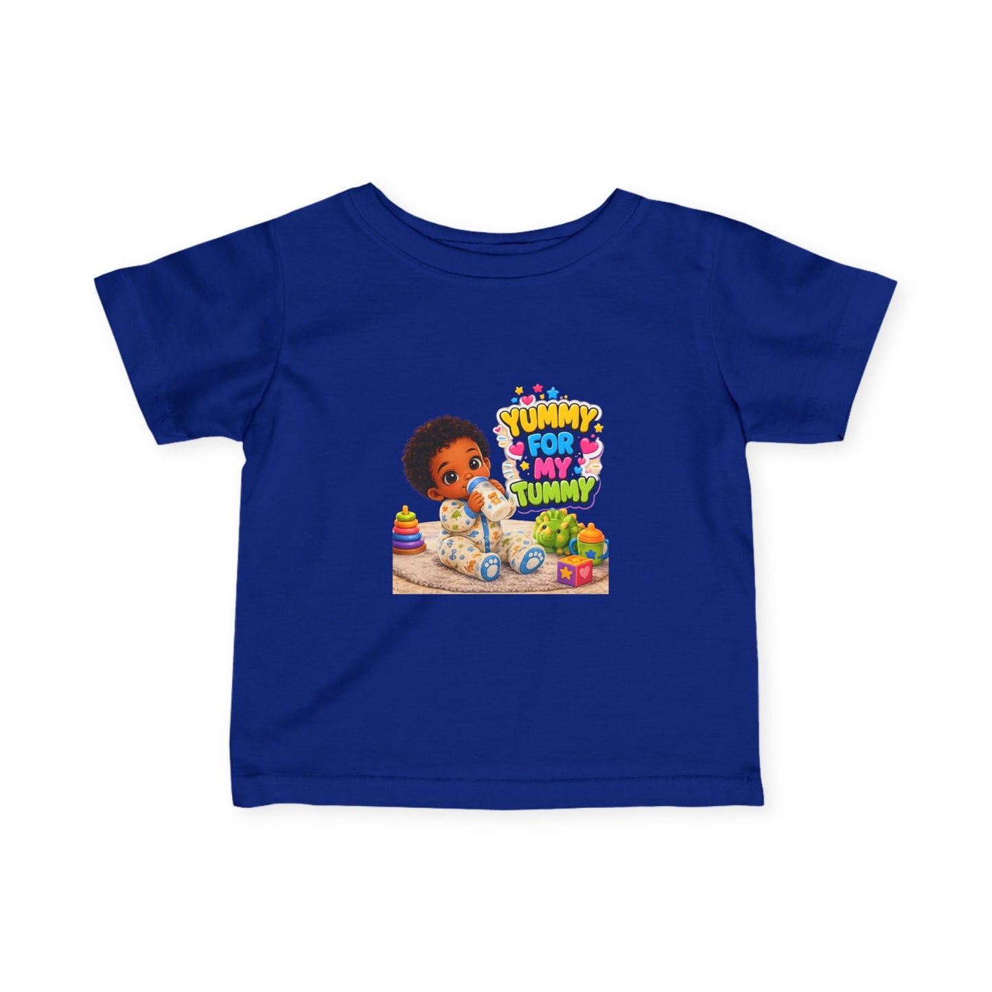 Infant Tee – "Yummy for My Tummy" Cute Baby Feeding Graphic