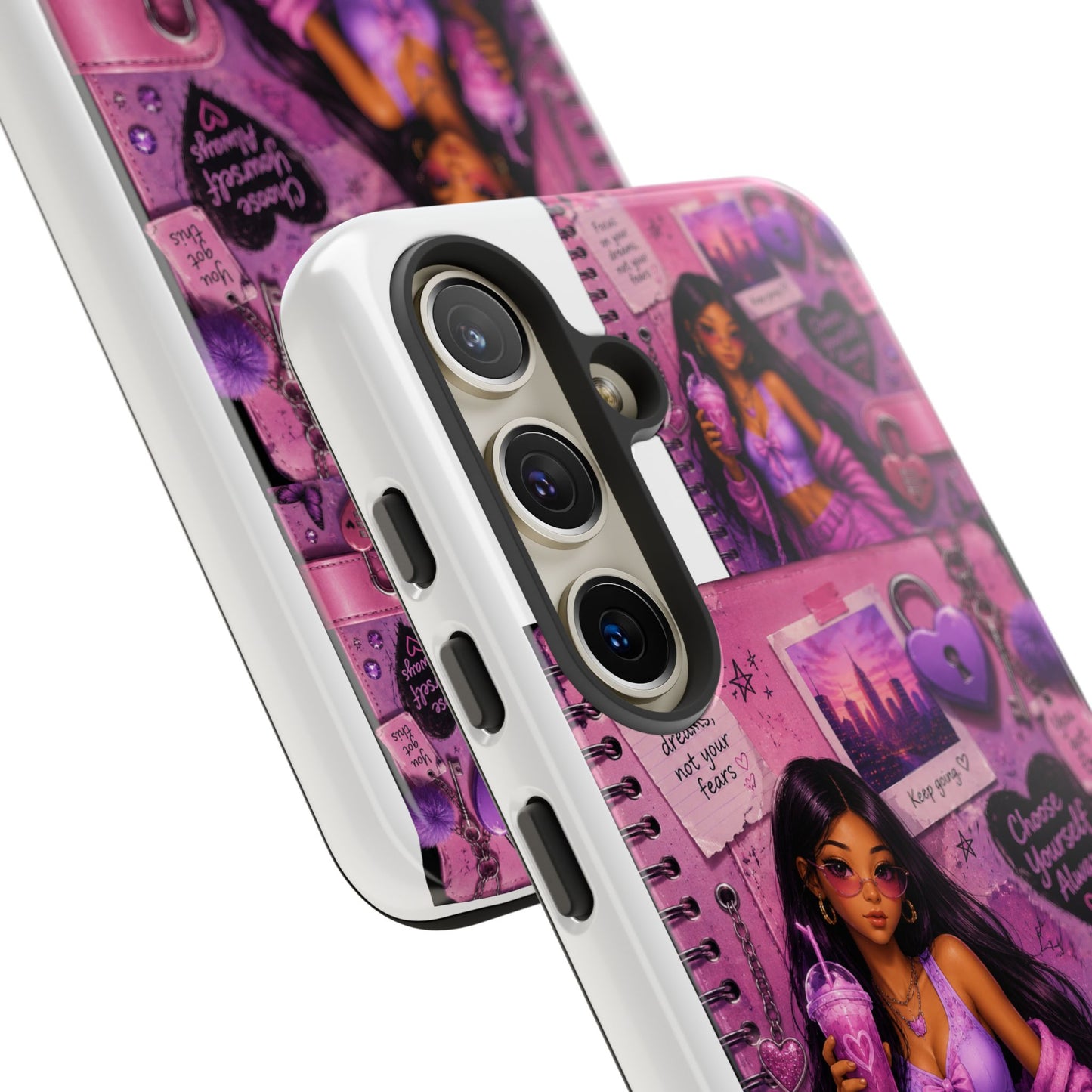 Purple Aesthetic Phone Case — Girl Collage 'Choose Yourself' Design