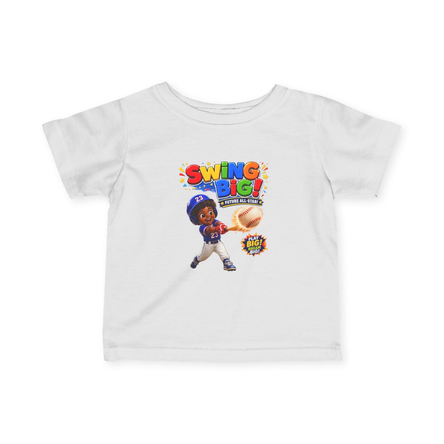 Infant Baseball Tee — "Swing Big!" Cute Baby Baseball Player Shirt