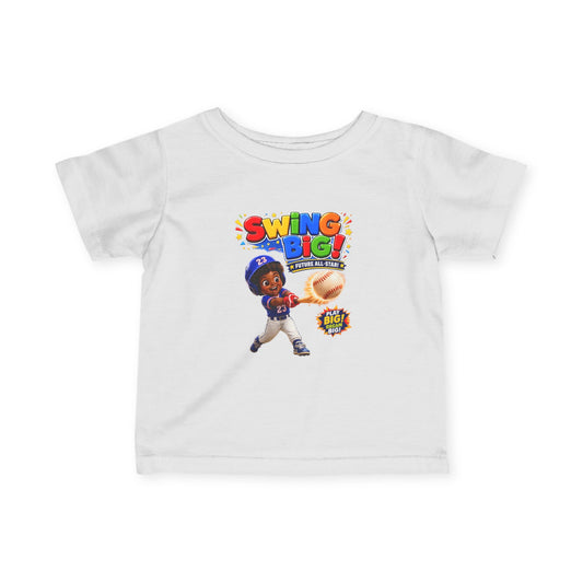 Infant Baseball Tee — "Swing Big!" Cute Baby Baseball Player Shirt