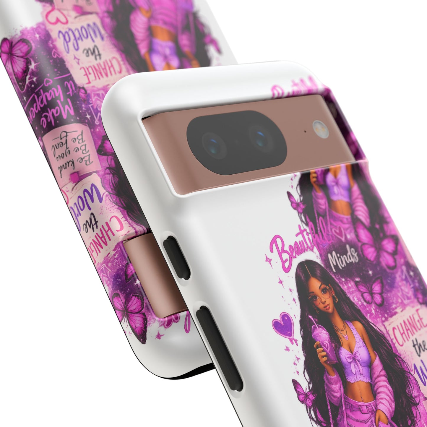 Empowered Girl Phone Case — Pink Butterfly ‘Change the World’ Design
