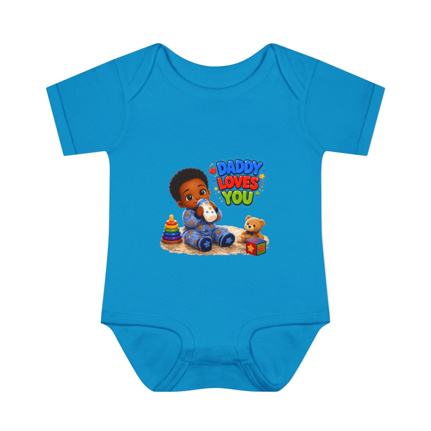 Daddy Loves You Infant Bodysuit — Cute Baby Boy Onesie with Toys Graphic