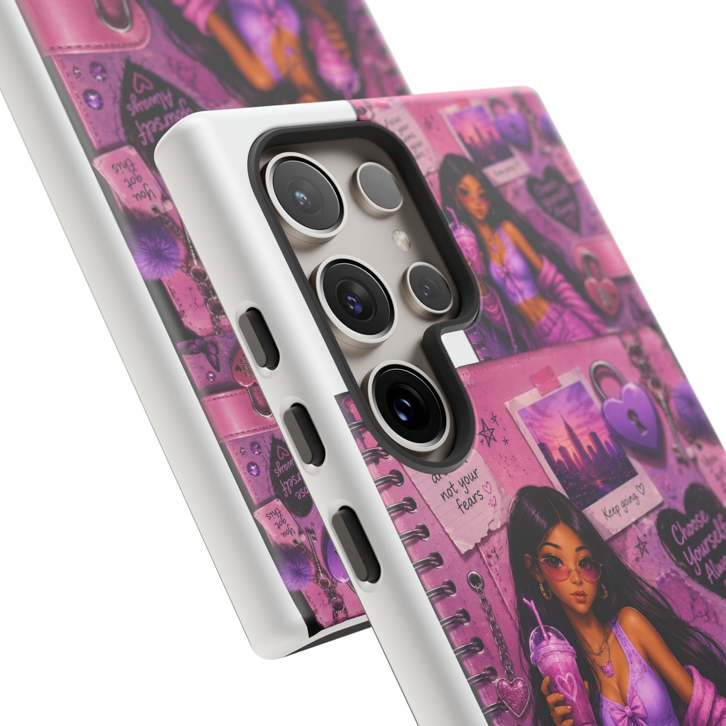 Purple Aesthetic Phone Case — Girl Collage 'Choose Yourself' Design
