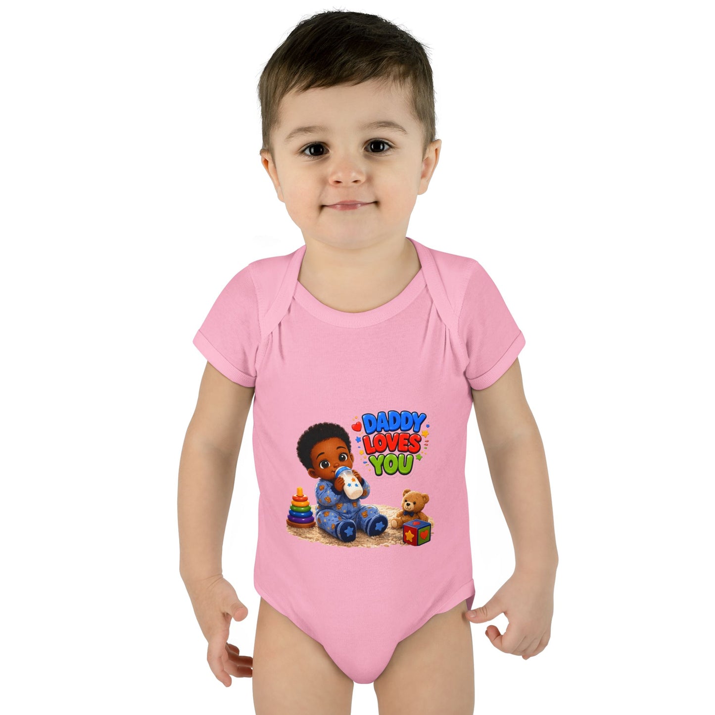 Daddy Loves You Infant Bodysuit — Cute Baby Boy Onesie with Toys Graphic
