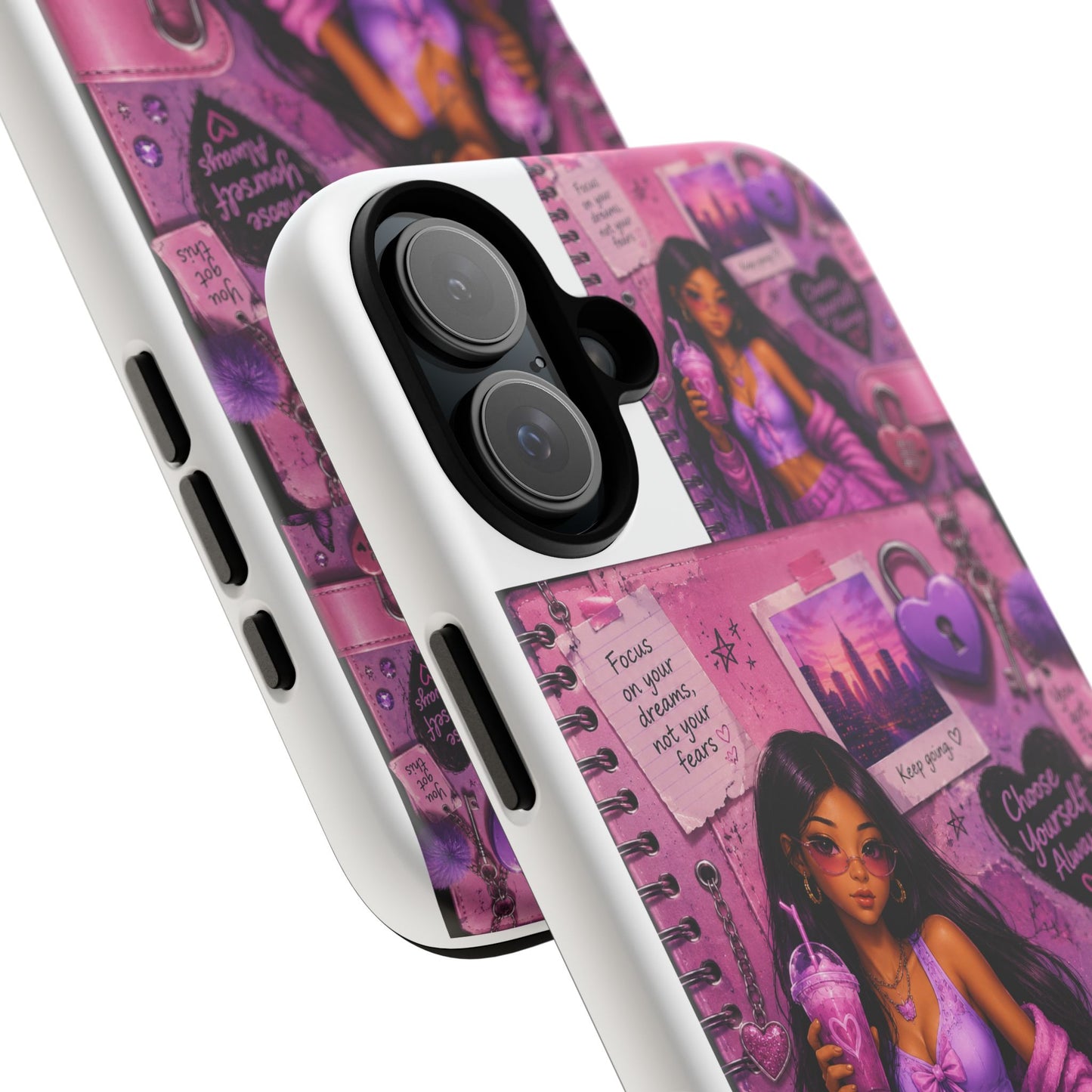 Purple Aesthetic Phone Case — Girl Collage 'Choose Yourself' Design