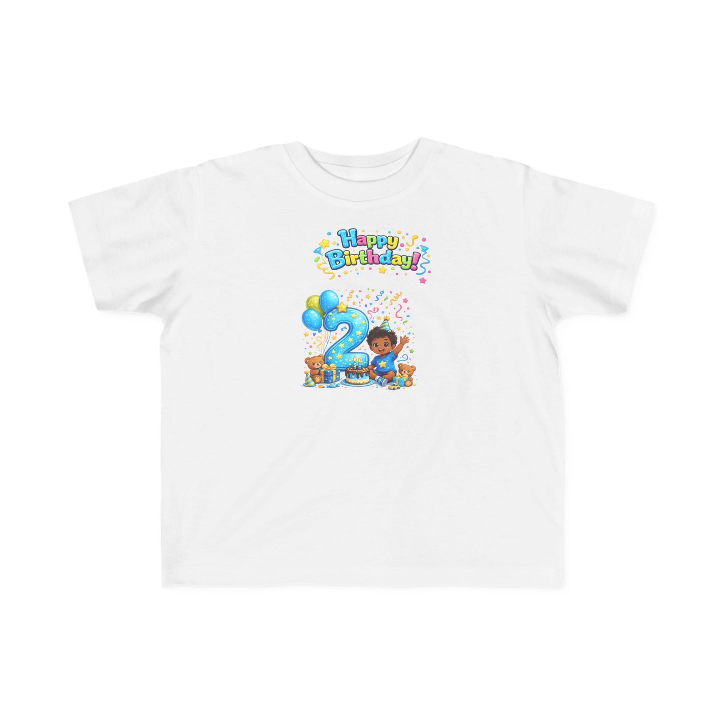 Copy of Copy of Toddler Birthday Tee — "Happy Birthday 2" Girl Balloon Party Shirt