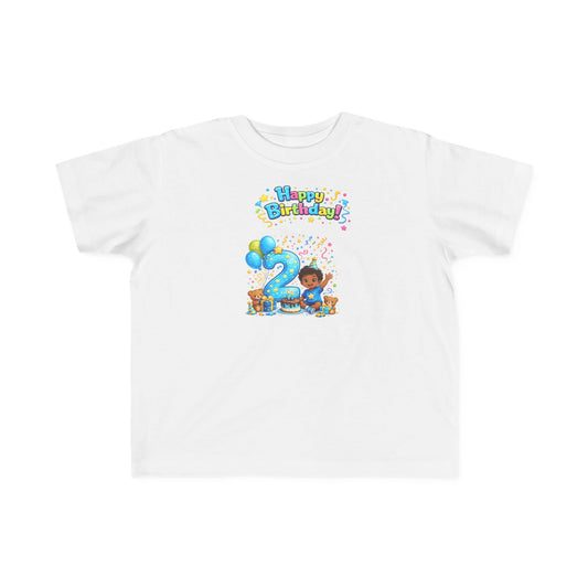 Copy of Copy of Toddler Birthday Tee — "Happy Birthday 2" Girl Balloon Party Shirt