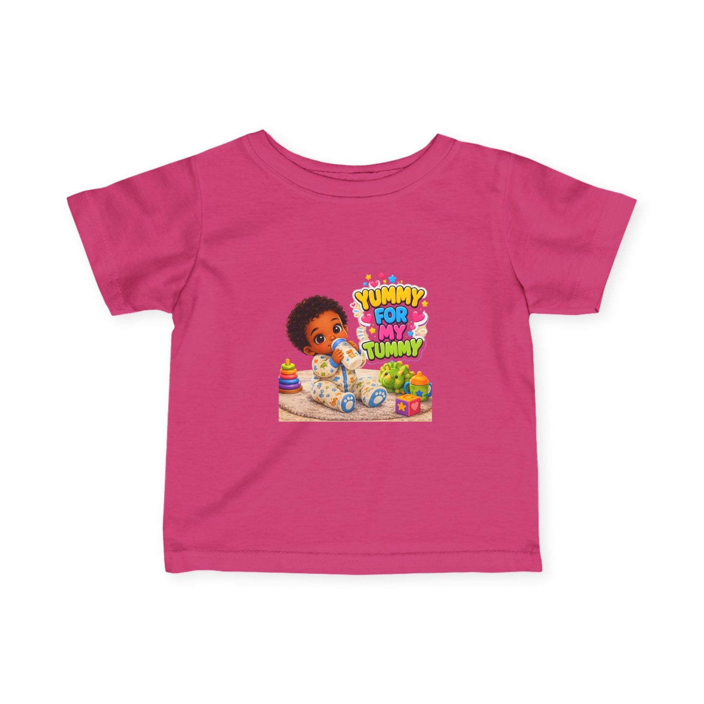 Infant Tee – "Yummy for My Tummy" Cute Baby Feeding Graphic