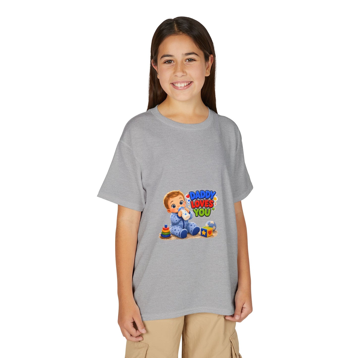 Daddy Loves You Youth T‑Shirt — Cute Baby & Toys Graphic