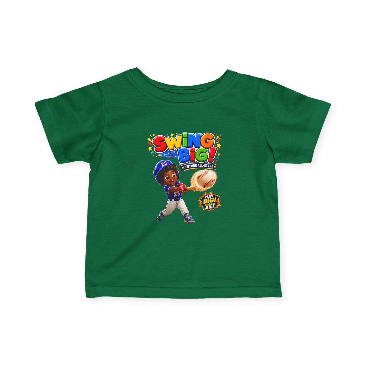 Infant Baseball Tee — "Swing Big!" Cute Baby Baseball Player Shirt