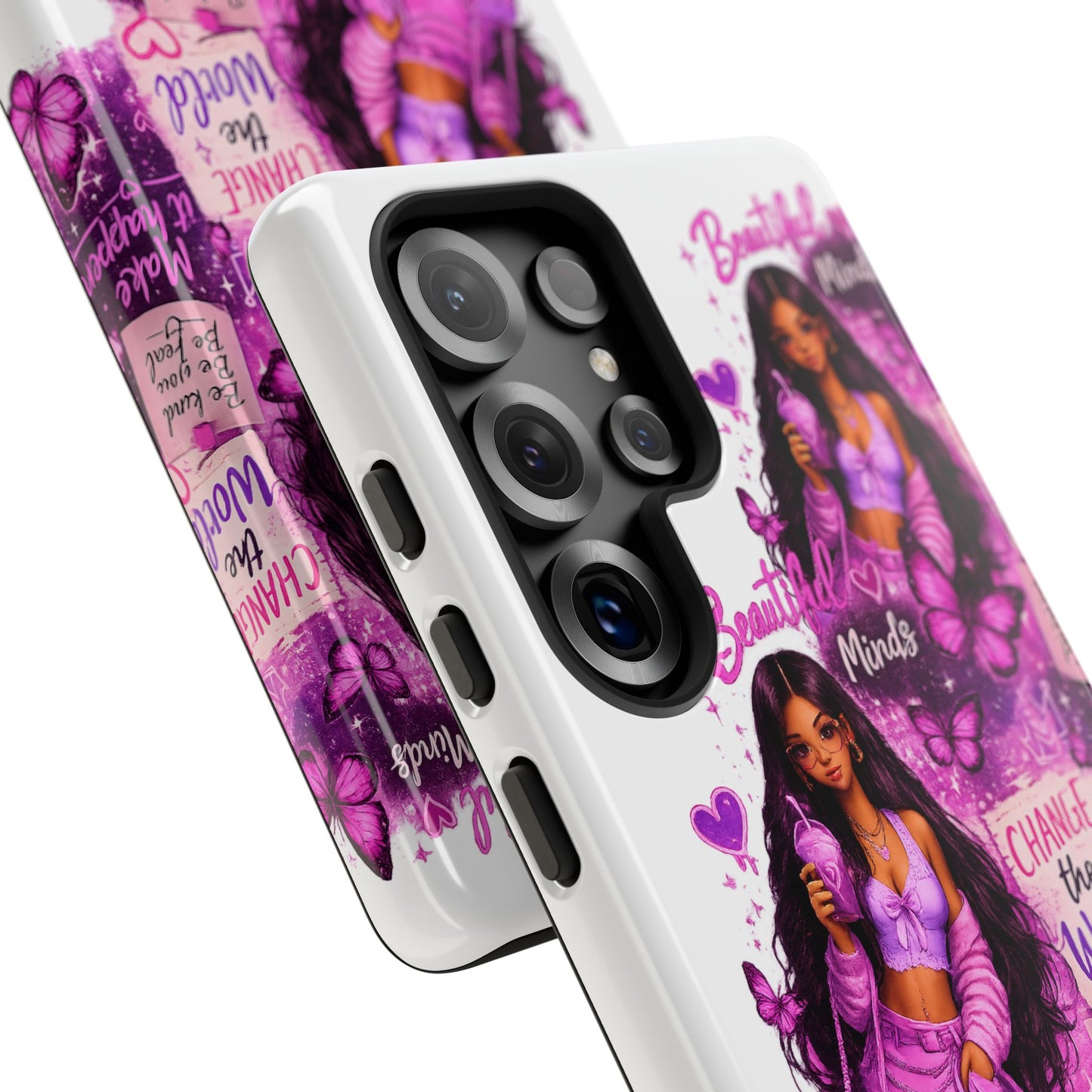 Empowered Girl Phone Case — Pink Butterfly ‘Change the World’ Design