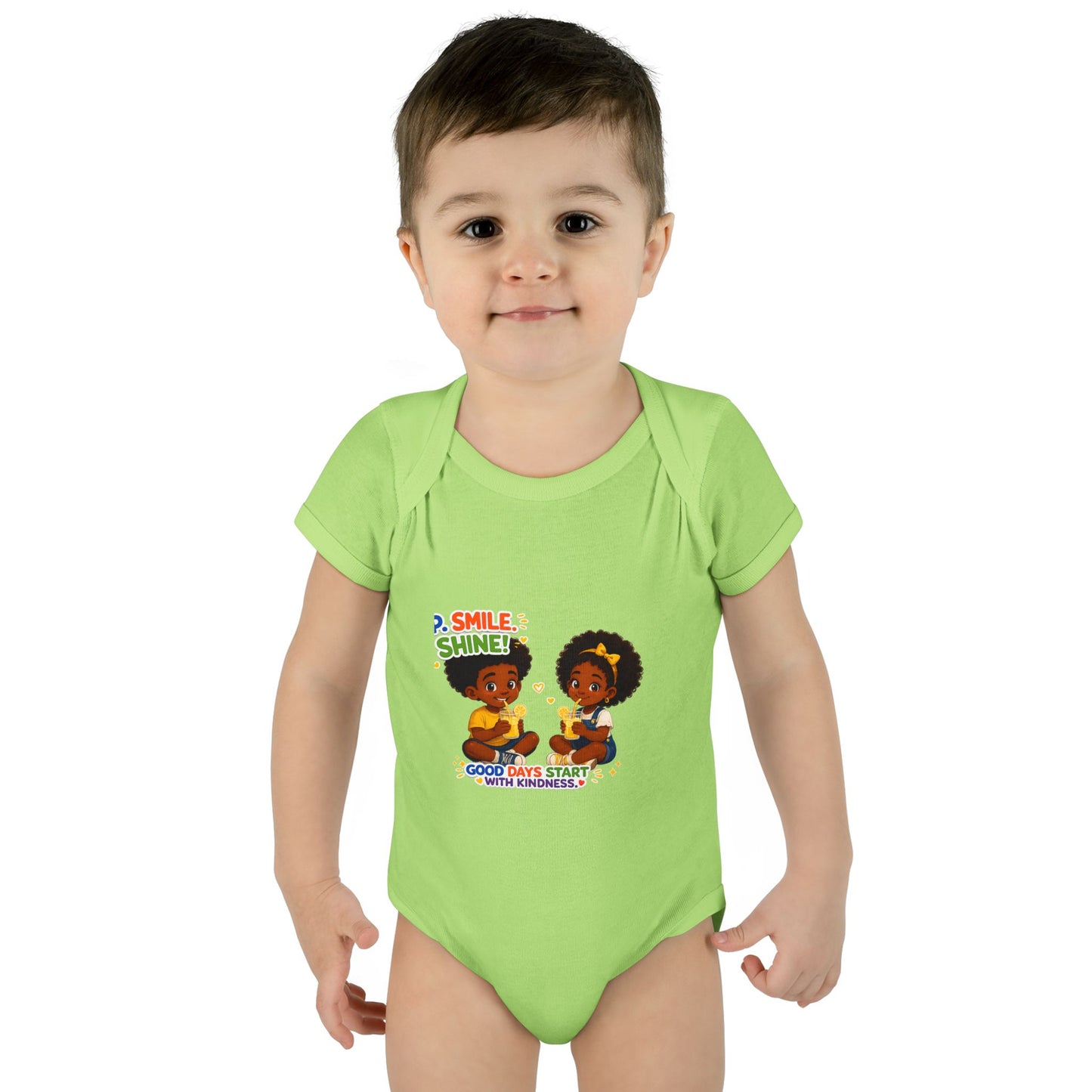 Infant Bodysuit — 'Smile Shine' Cute Baby Onesie with Positive Message