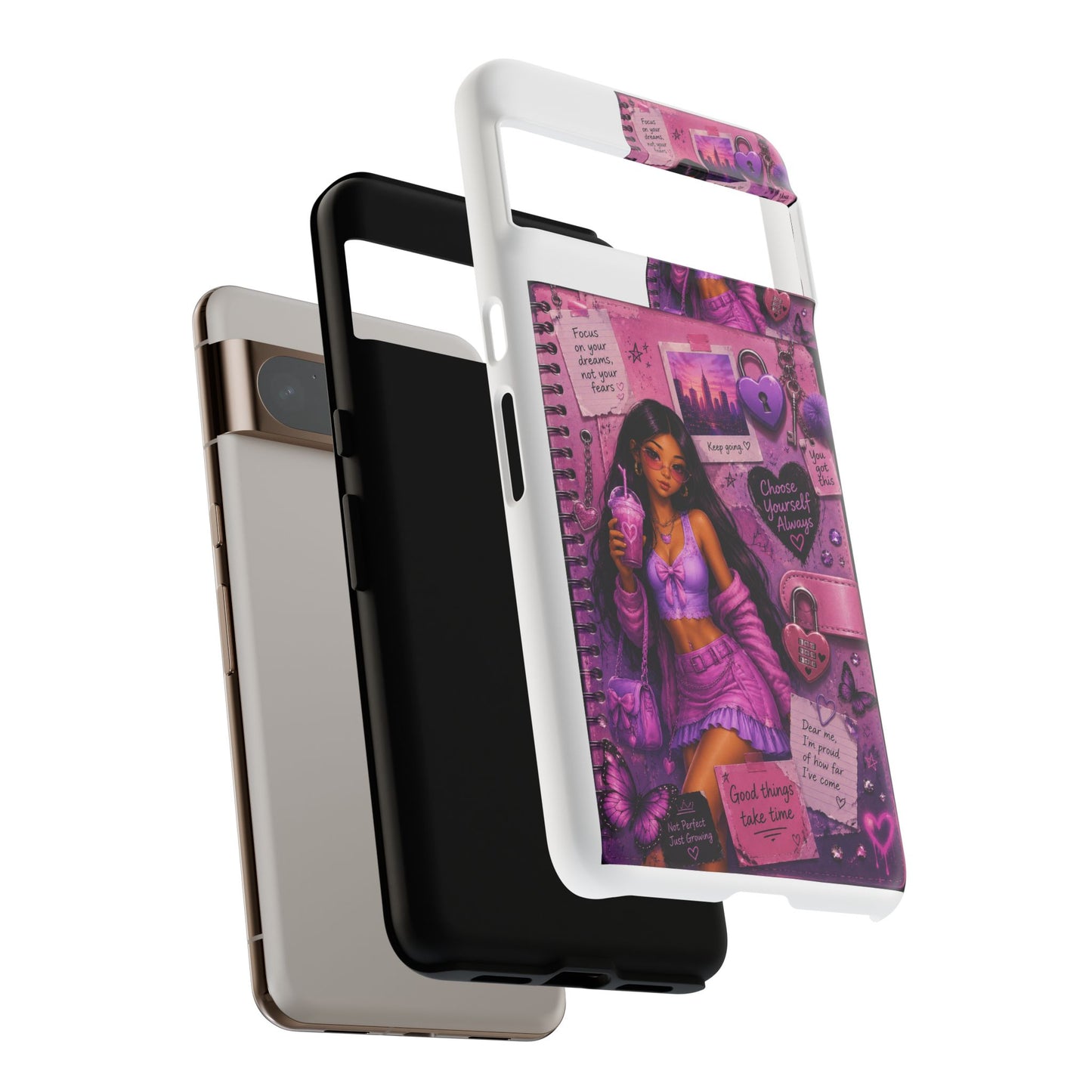 Purple Aesthetic Phone Case — Girl Collage 'Choose Yourself' Design