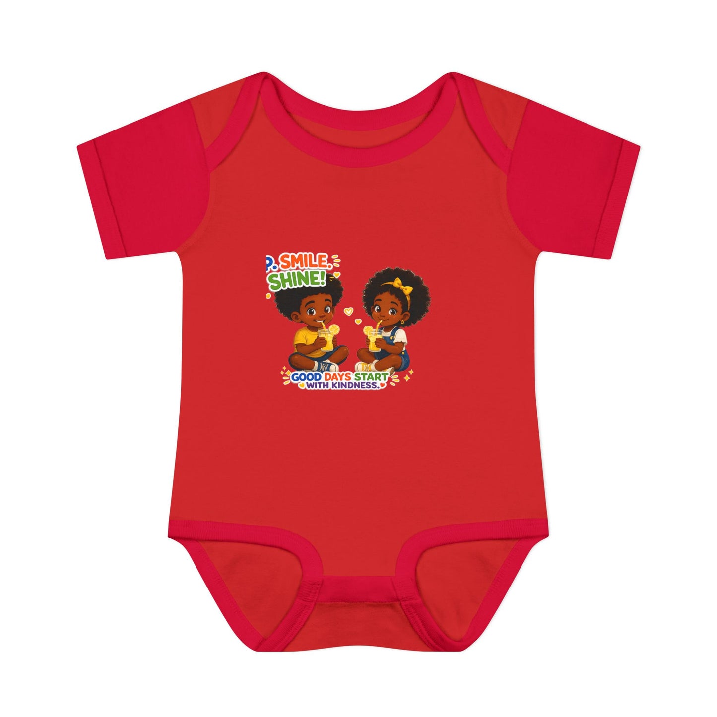 Infant Bodysuit — 'Smile Shine' Cute Baby Onesie with Positive Message