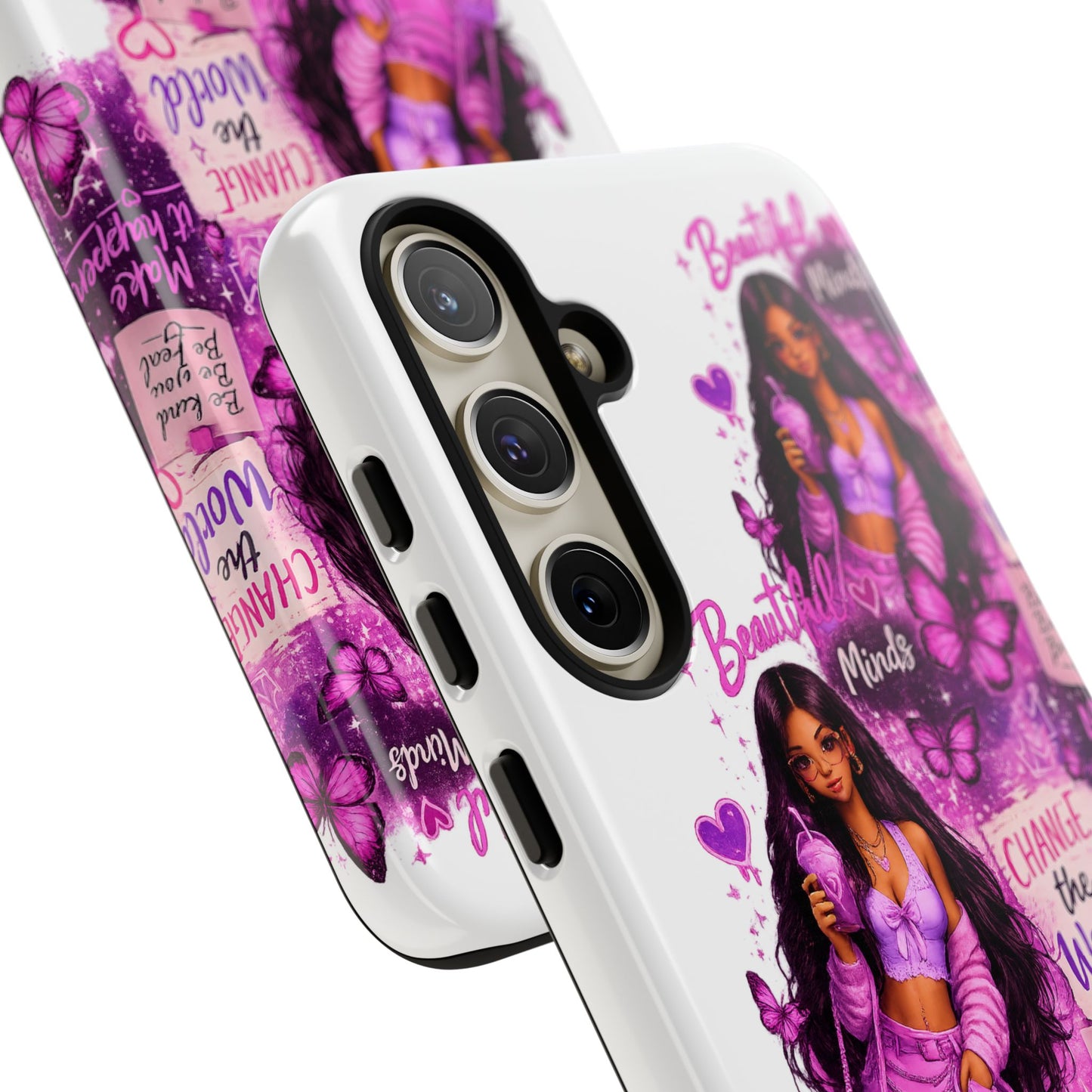 Empowered Girl Phone Case — Pink Butterfly ‘Change the World’ Design