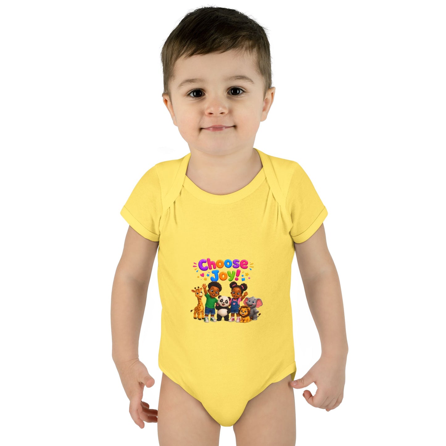 Choose Joy! Baby Bodysuit — Cute Animal Crew Infant Onesie