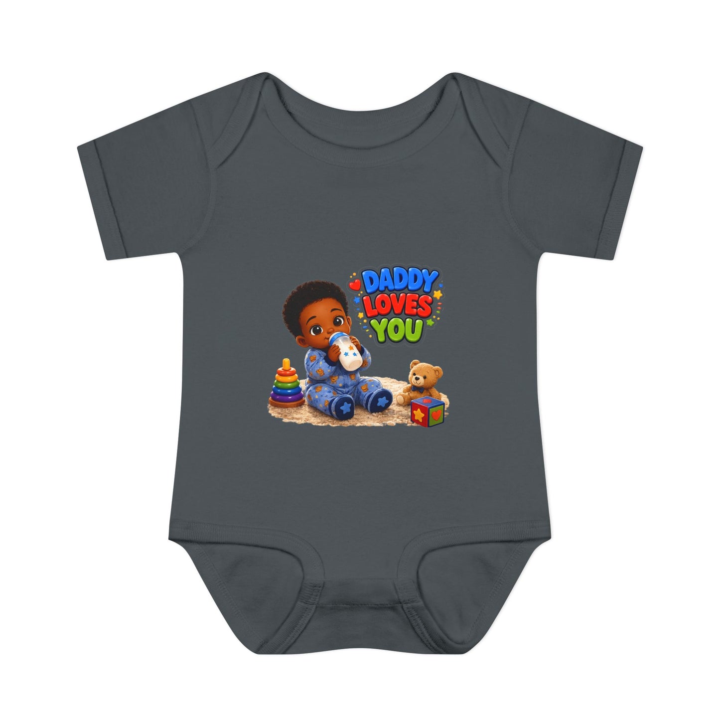 Daddy Loves You Infant Bodysuit — Cute Baby Boy Onesie with Toys Graphic
