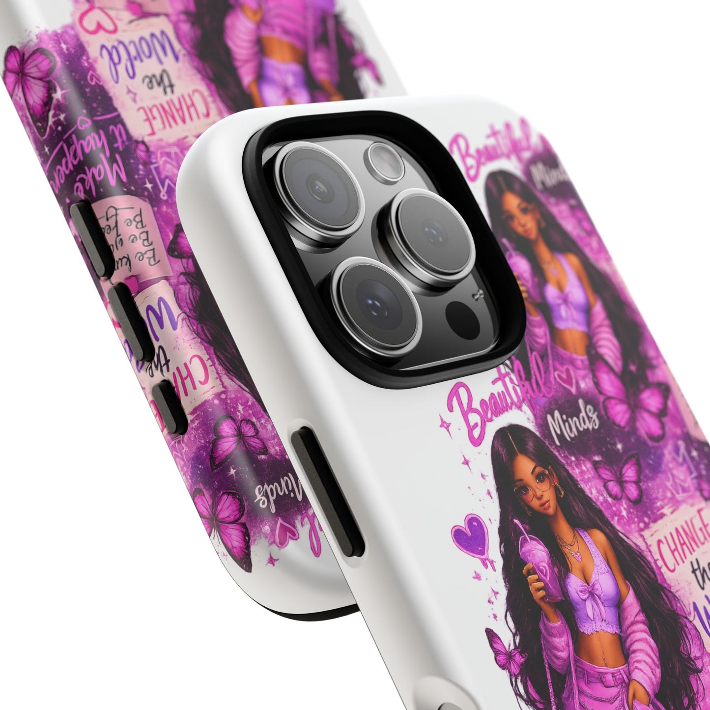 Empowered Girl Phone Case — Pink Butterfly ‘Change the World’ Design