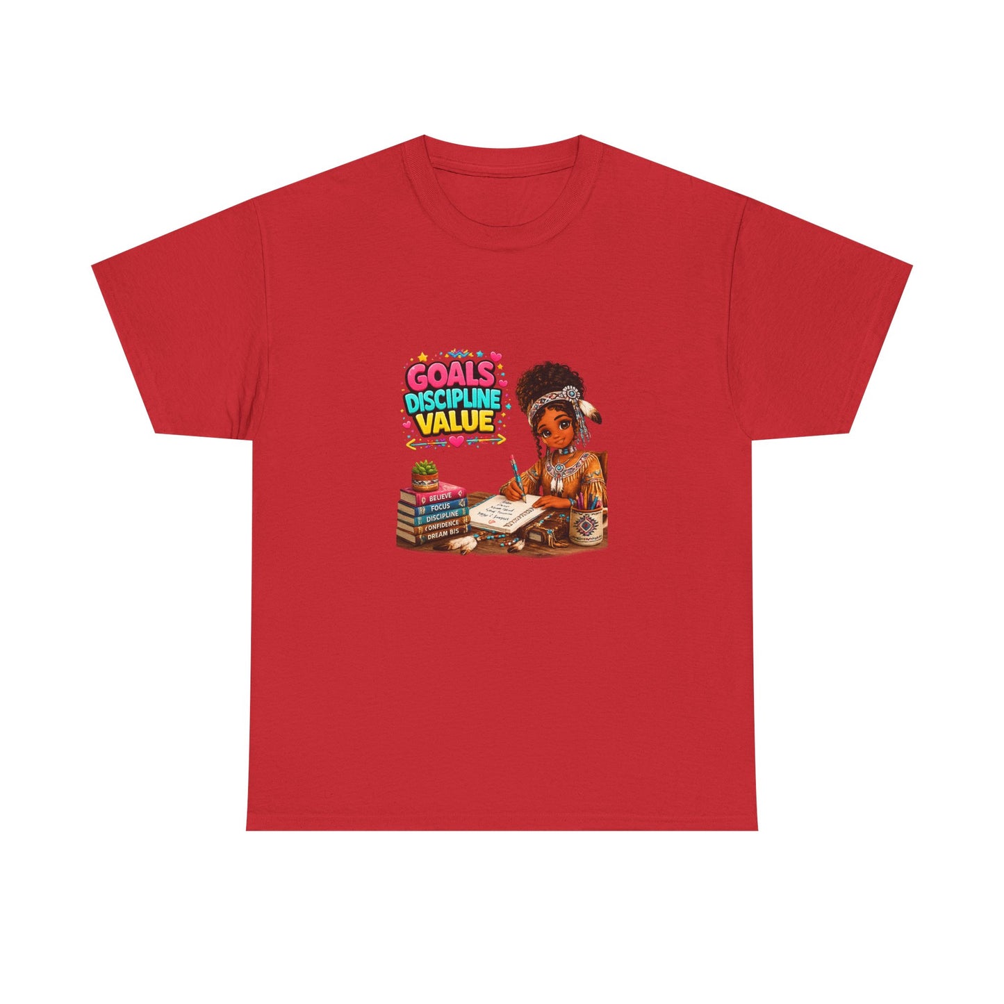 Motivational Study T-Shirt — "Goals, Discipline, Value" Graphic Tee for Students & Learners
