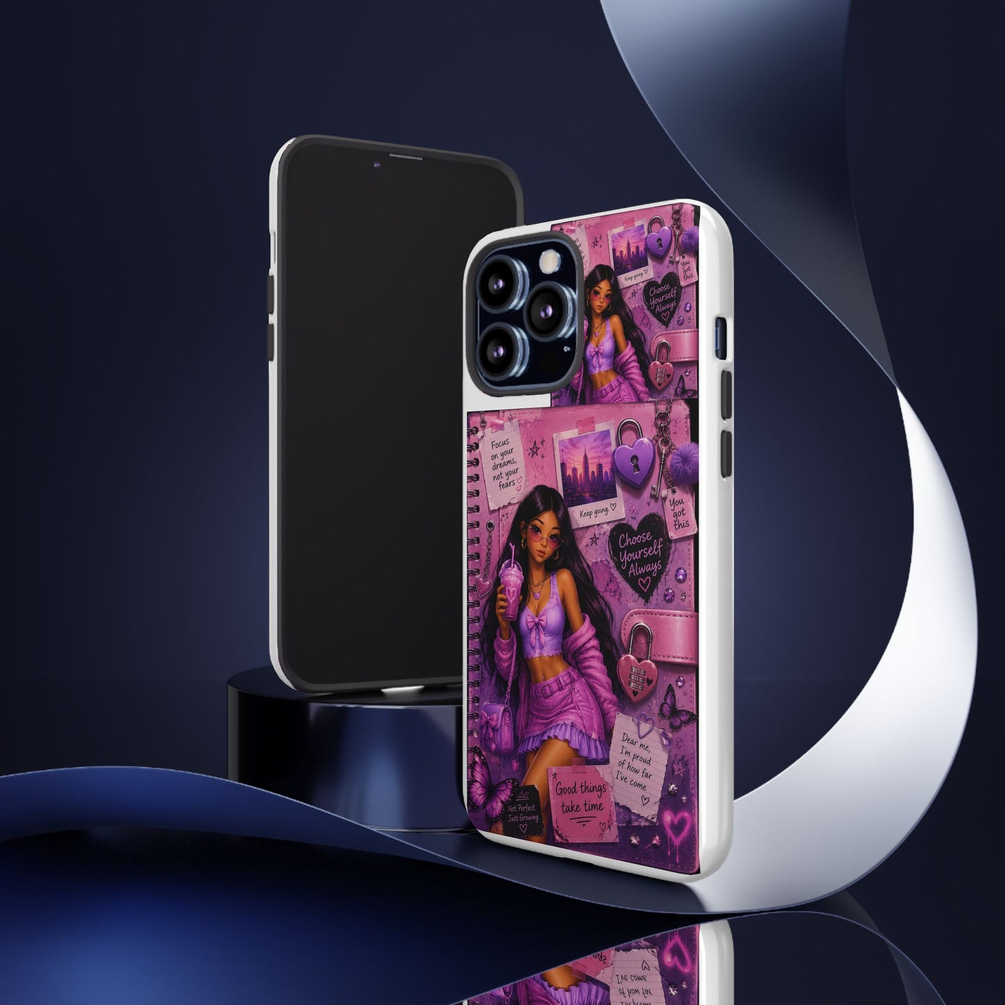 Purple Aesthetic Phone Case — Girl Collage 'Choose Yourself' Design
