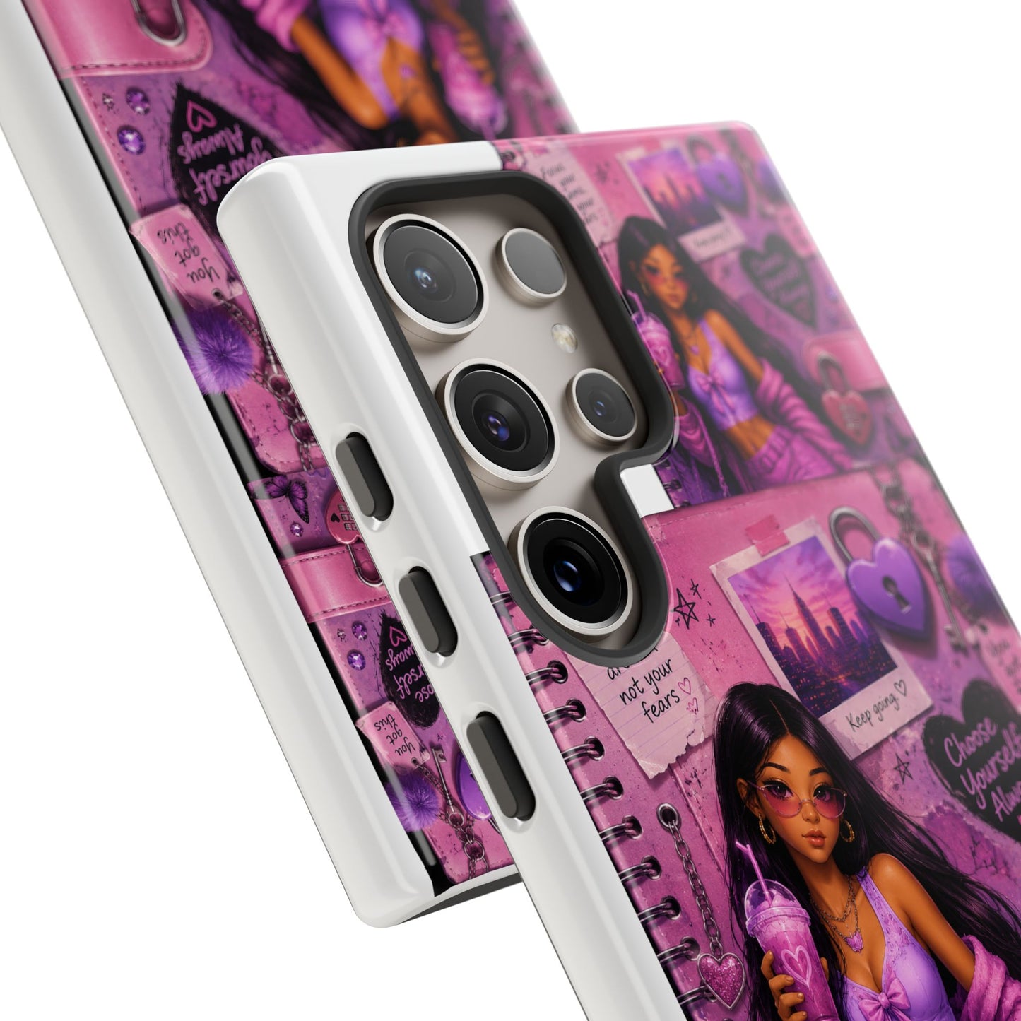 Purple Aesthetic Phone Case — Girl Collage 'Choose Yourself' Design