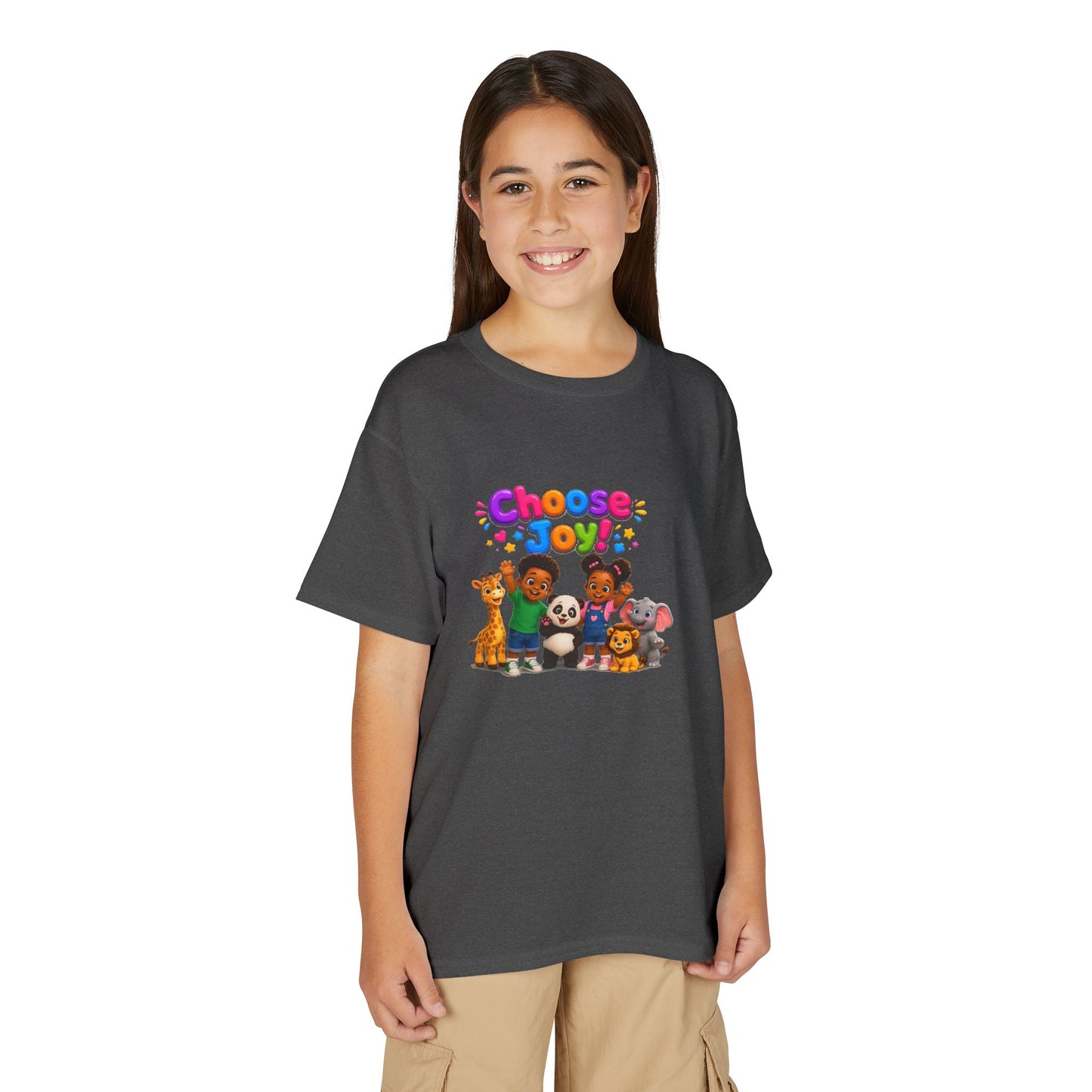 Kids T-Shirt — "Choose Joy" Cute Animal Friends Graphic Tee