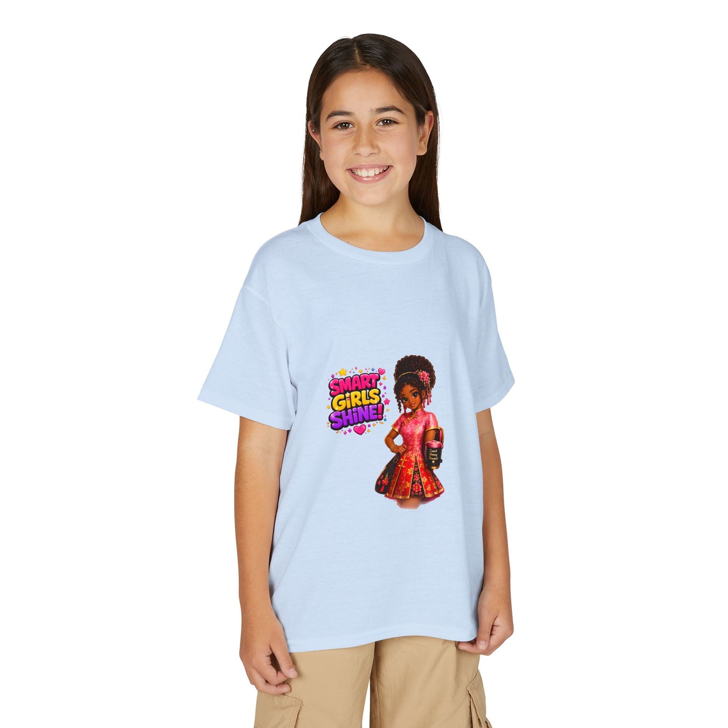 Youth T-Shirt — "Smart Girls Shine" Empowerment Tee